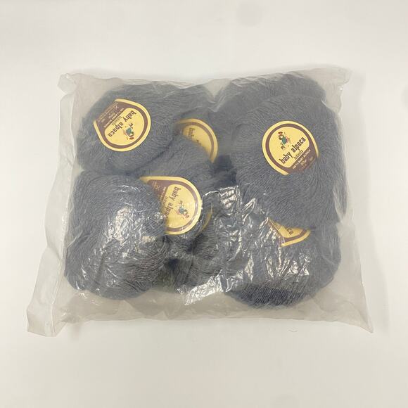 100% Baby Alpaca Yarn Lot of 10 Skeins Fingering Superfine Wt Dk Charcoal 50g Ea - Picture 1 of 6